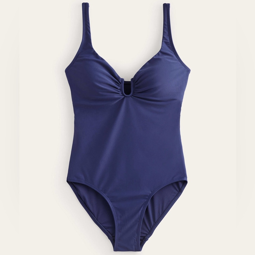 NWT Boden Navy U Bar One piece swimsuit vacation summer adjustable strap 8